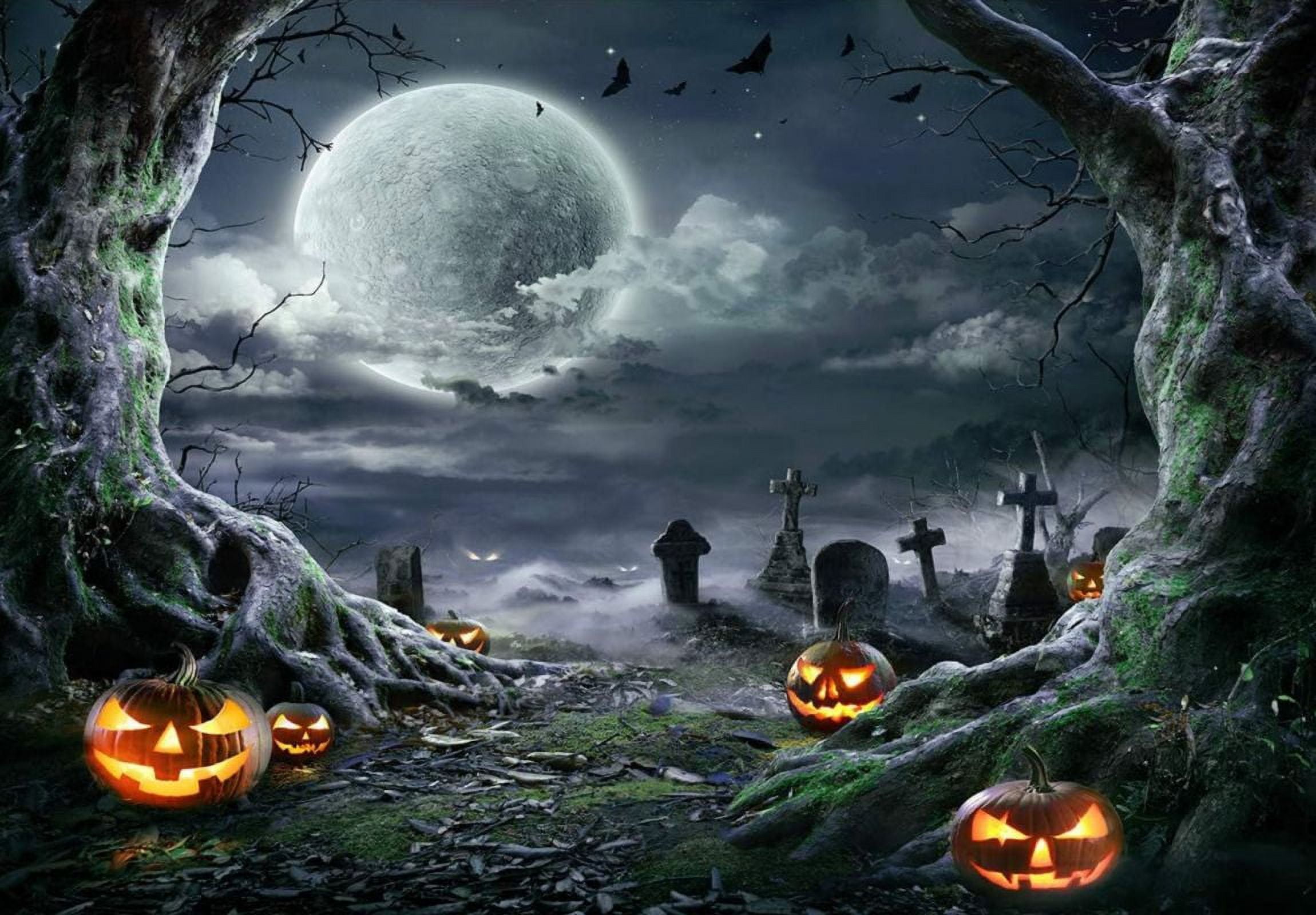 Halloween Photography Backdrop Starry Sky Moon Night Background Halloween  Photo Backdrop Horror Night Background Scary Pumpkin - Walmart.com, image size:2300x1600