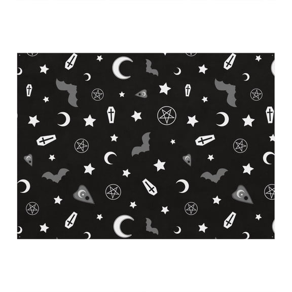 Halloween Photography Background 8x6ft - Spooky Aesthetic with Black Cat Bat and Skull