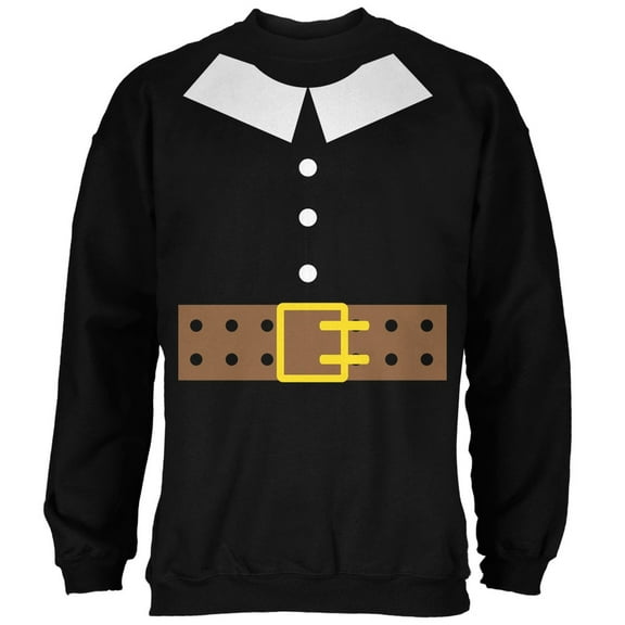 Halloween Pilgrim Costume Black Adult Sweatshirt - X-Large