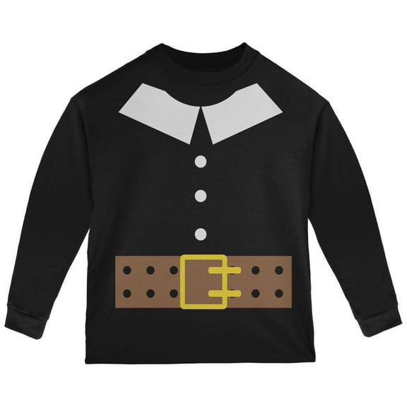Halloween Pilgrim Costume Black Toddler Long Sleeve T-Shirt - 4T