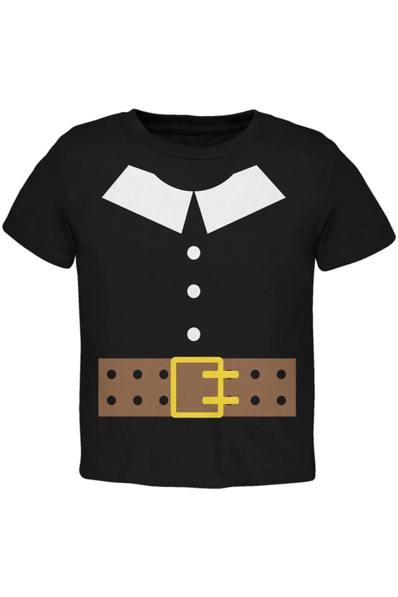 Halloween Pilgrim Costume Black Toddler T-Shirt - 3T