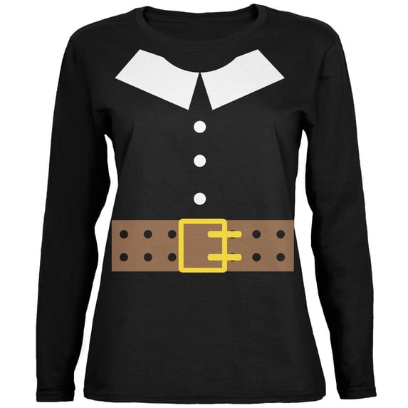 Halloween Pilgrim Costume Womens Long Sleeve T Shirt