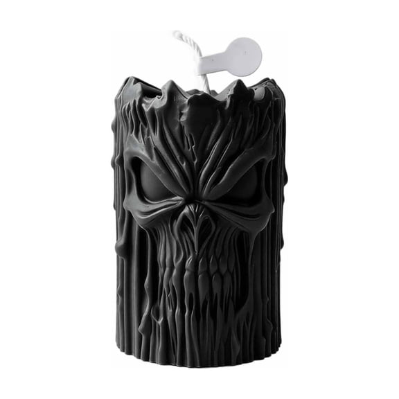 Halloween Pillar Candle Column Scented Candles for Tablescape, Mantel and Entryway, Seasonal Home Decor Accent Black