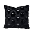 thumbnail image 1 of Halloween Pillow, Black Plush Ghost 18X18 Pillow Cover, Spooky Halloween Decor Cushion Case, Soft Furry Halloween Throw Pillow Slip, 45Cm X 45Cm Square Seasonal Pillow Cover for, 1 of 5