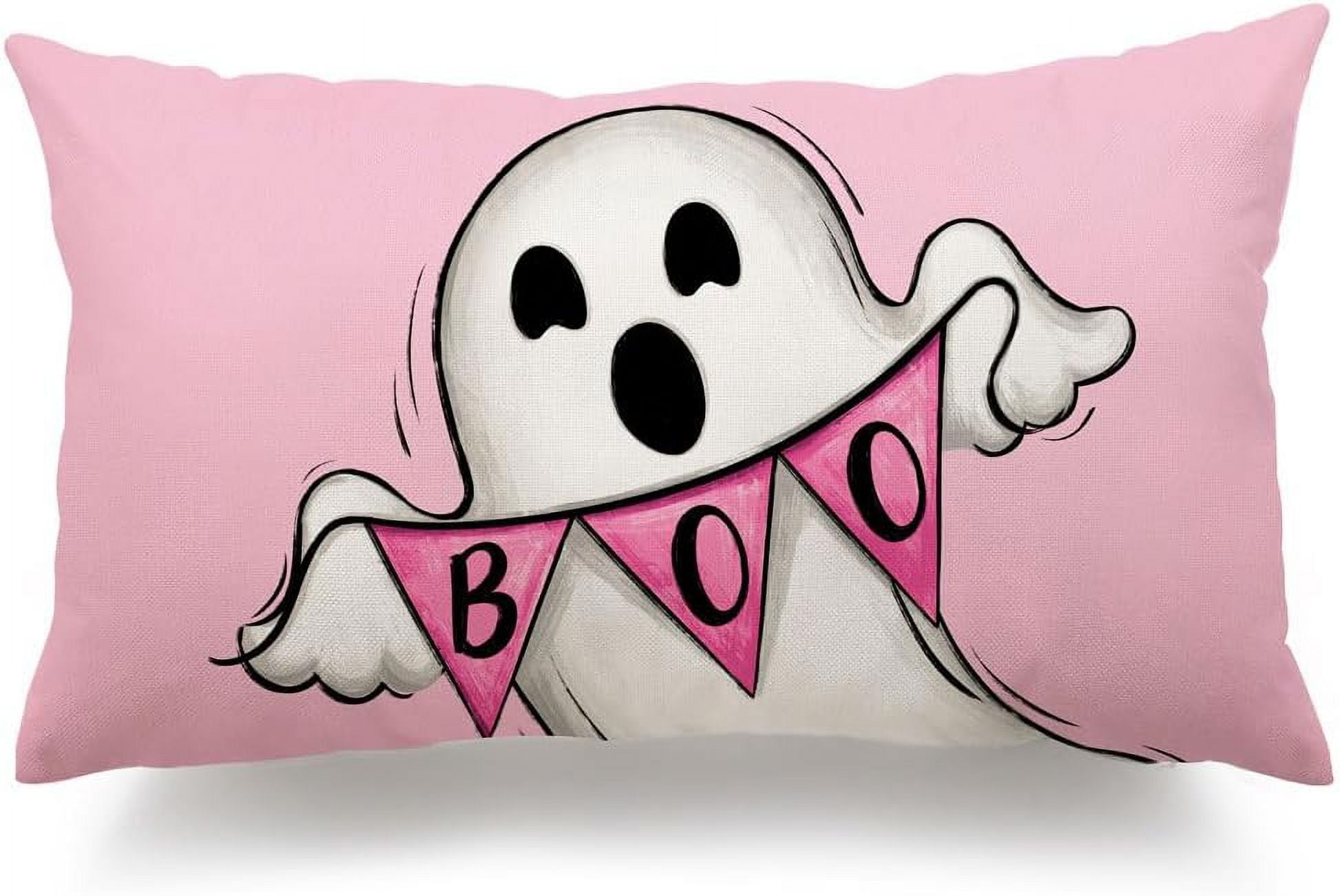 Halloween Pillow Case 12x20 inch Ghost Spooky Halloween Lumbar Pillow