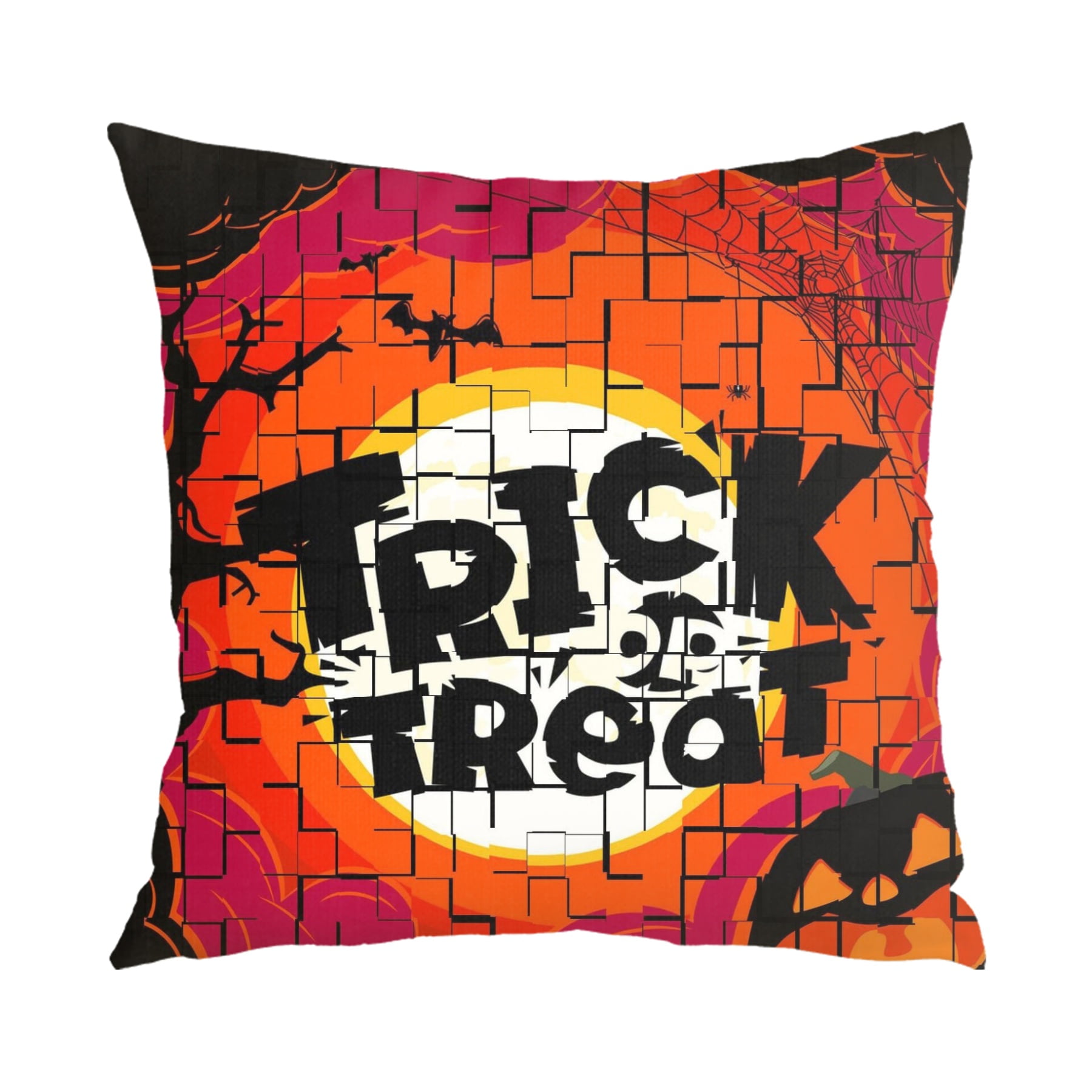 Halloween Pillow CaseMoon and Broom with Starry Night Pillow Case for