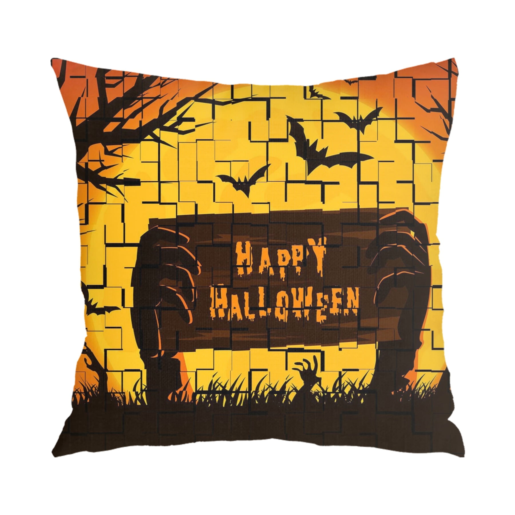 Halloween Pillow CaseMoon and Broom with Starry Night Pillow Case for Living Room Bedroom,262