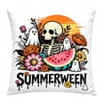 thumbnail image 1 of Halloween Pillow Cover 18 X 18 Inch Summerween Skeleton Floral Print Throw Pillow Cover Spooky Summer Home Decor for Indoor and Outdoor Living Room Bedroom 1 Pack, 1 of 6