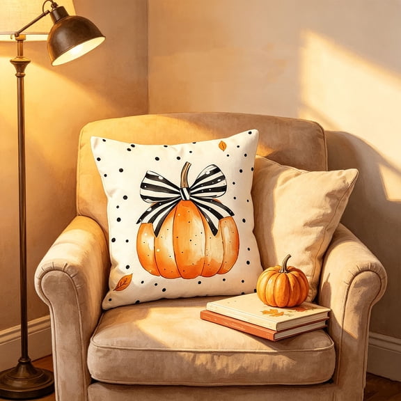 Halloween Pillow Cover 18x18 Inch Vintage Spooky Fall Festive Throw Pillow Case Soft Decorative Cushion Cover with Hidden Zipper,for Home Couch Bed Indoor Outdoor