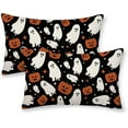 thumbnail image 1 of Halloween Pillow Covers 12x20 Set of 2, Halloween Ghost Pumpkins Decorative Throw Pillow Covers Holiday Farmhouse Outdoor Pillowcase for Couch Sofa Home Decor, 1 of 5