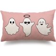 thumbnail image 1 of Halloween Pillow Covers 12x20 inch Happy Halloween Ghost Halloween Pink Lumbar Pillow Covers Decorations Happy Halloween Sofa Bed Outdoor Car Decoration, 1 of 6