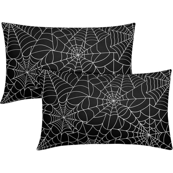 Halloween Pillow Covers 12x20 inch Set of 2 Spider Web Festival Decorative Outdoor Throw Pillow Covers Famliy Decoration for Home Living Room Couch Sofa
