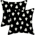 thumbnail image 1 of Halloween Pillow Covers 18x18 Black and White Ghosts Decor Throw Pillows Case for Couch Halloween Indoor Outdoor Decorative Cushion Cases for Sofa Bed Car Decorations Set of 2, 1 of 6
