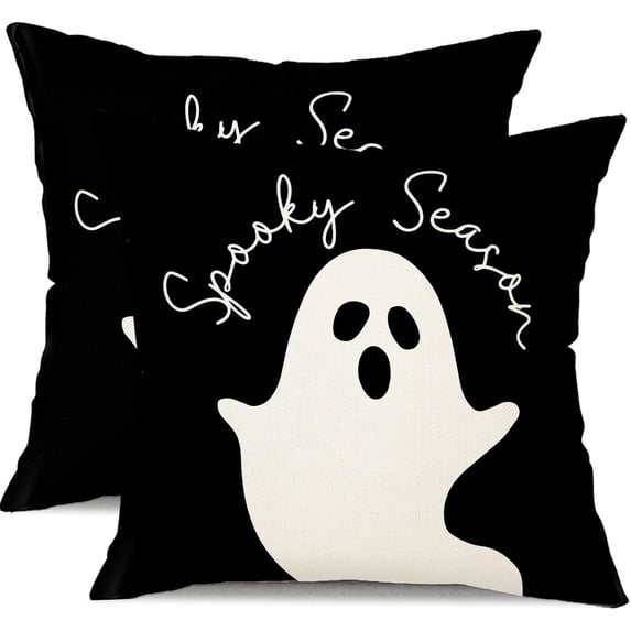 Halloween Pillow Covers 18x18 Ghost Halloween Pillow Covers Decorations Black Halloween Pillows Decorative for Halloween Home Decor for Sofa 21