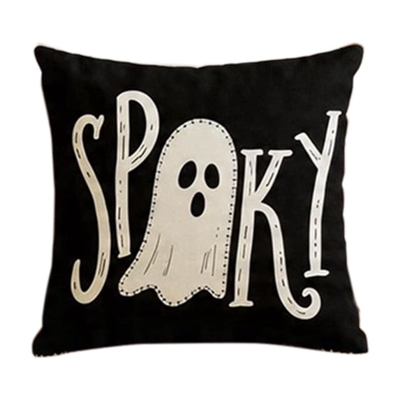 Halloween Pillow Covers, 18x18 Inch Halloween Decoration Indoor Outdoor Throw Pillow Covers, Cute Spooky Ghost Linen Cushion Case for Home Sofa Couch Bedroom Chair