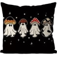 thumbnail image 1 of Halloween Pillow Covers 18x18 Inch Halloween Ghosts Mushroom Decor Pillowcase Black Holiday Farmhouse Throw Pillows Indoor Outdoor Couch Cushion Case for Home Sofa Decorations, 1 of 6