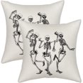 thumbnail image 1 of Halloween Pillow Covers 18x18 Three Skull Human Skeleton Decor Throw Pillows Case for Couch Halloween Indoor Outdoor Decorative Cushion Cases for Sofa Bed Car Decorations Set of 2, 1 of 1