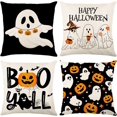 Halloween Pillow Covers 18x18 inch Set of 4 Halloween Throw Pillows