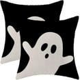 thumbnail image 1 of Halloween Pillow Covers 20x20 Inch Set of 2, Black and White Ghost Throw Pillows Farmhouse Linen Halloween Decorative Pillow Case for Couch Sofa Bedroom Indoor Outdoor Decor, 1 of 6