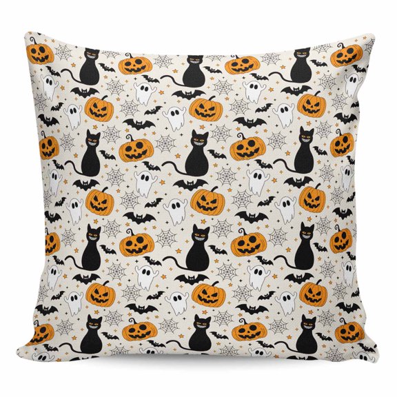 Halloween Pillow Covers 24x24 Inch Decorative Throw Pillow Cover, Spooky Pumpkin Fall Spiderwebs Ghost Black Cat Sofa Pillowcases Accent Cushion Case Home Decor Bedroom Living Room