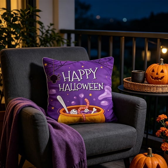 Halloween Pillow Covers Cute Pumpkin Ghost Decorative Pillow Cases Soft Fall Throw Pillow Covers for Sofa Couch Bedroom by OVFUIZ