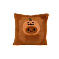 thumbnail image 1 of Halloween Pillow Covers Decorative Fall Cute Ghost Plush Faux Fur Throw Pillow Cover 18x18 Inch Soft Pumpkin Accents for Sofa Couch Bed Living Room Festive Home Decor - Brown Orange A, 1 of 6