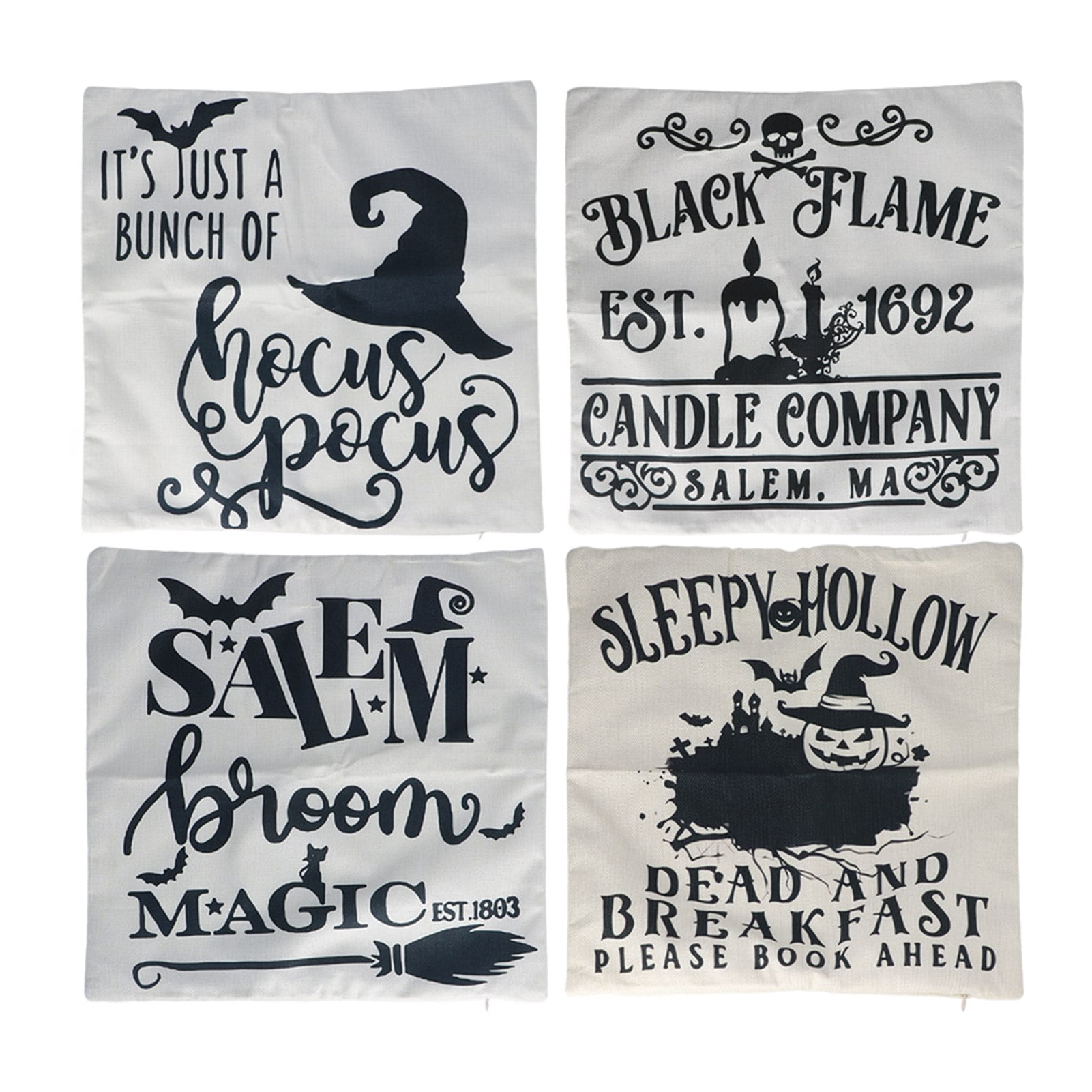 Halloween Pillow Covers Pumpkin Pattern Zipped Closure Linen Material