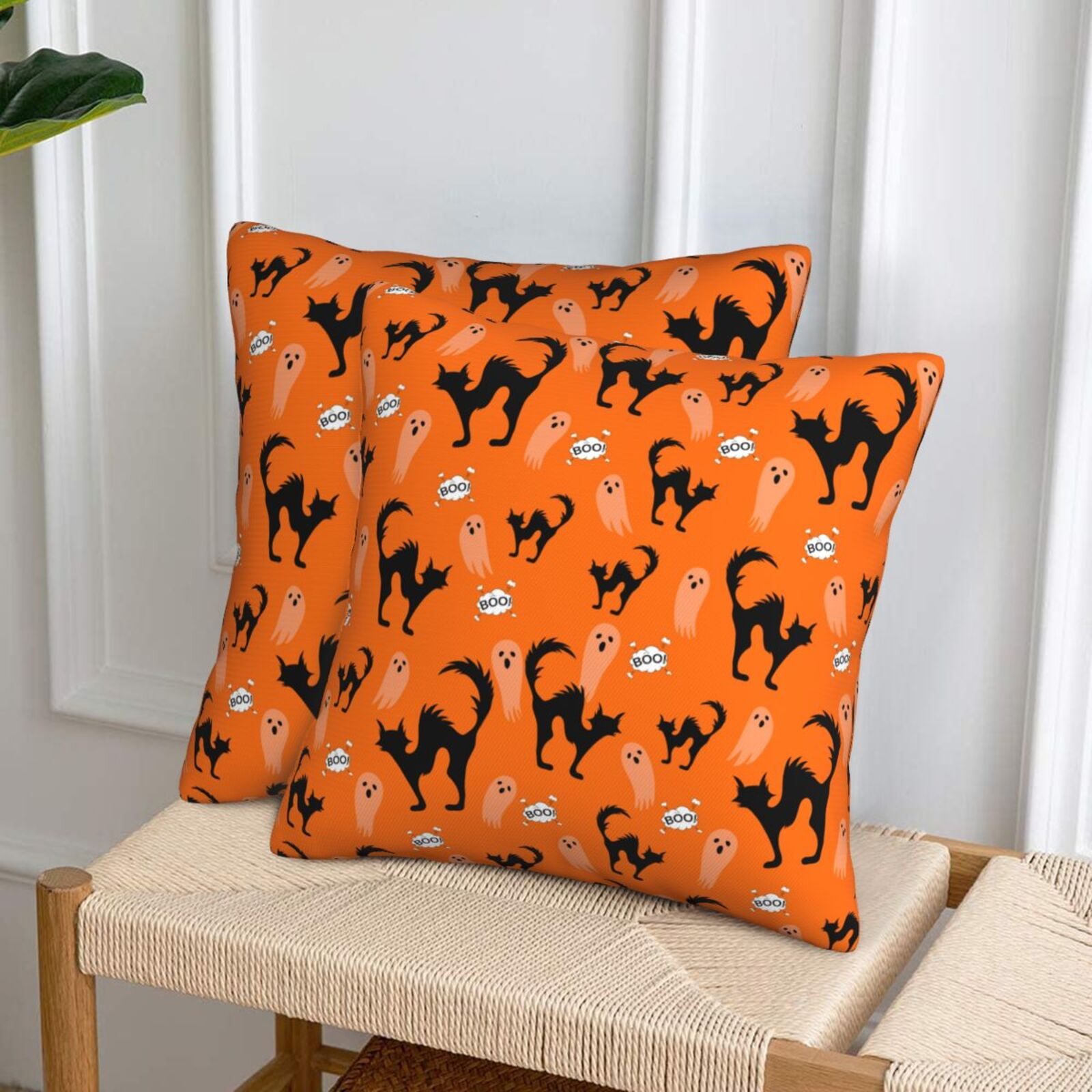 Halloween Pillow Covers halloween cat Patterns Throw Pillow Covers 20x20 Set of 2 Soft Cushion Case Decorative Pillowcase for Couch Bed Sofa Living Room Farmhouse Walmart