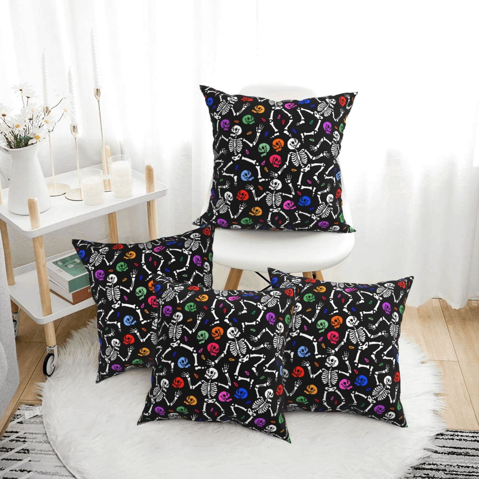 Halloween Pillow Covers, halloween skull design Throw Pillow Covers