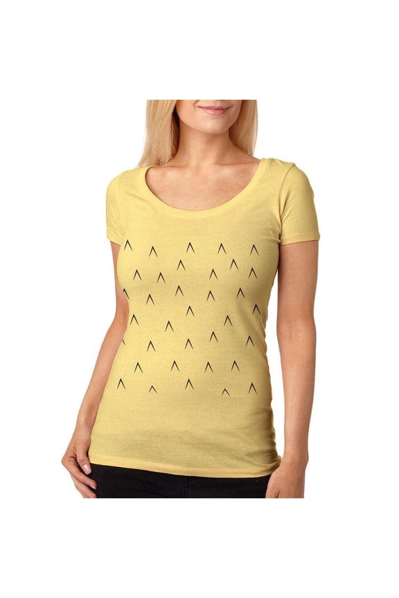 Halloween Pineapple Costume Womens Soft Scoop T Shirt Yellow Haze MD