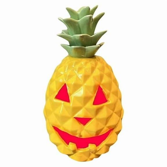 Halloween Pineapple Halloween Decorations Indoor: 2025 Pineapple Lantern, Yellow Resin Jack O' Pumpkin Light (Red)