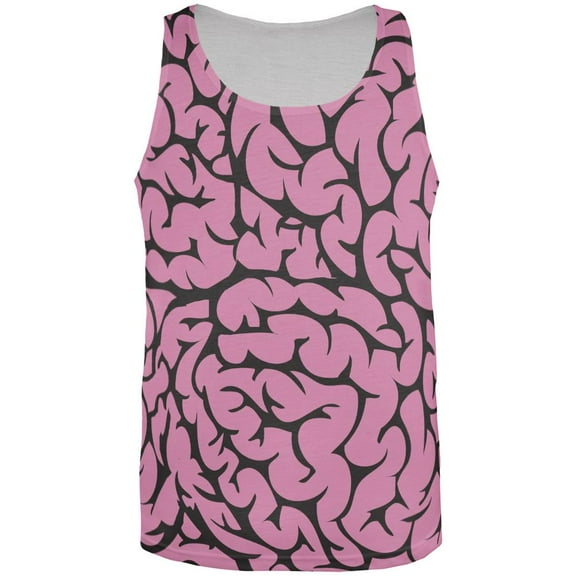 Halloween Pink Brains All Over Adult Tank Top - Small