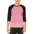 thumbnail image 1 of Halloween Pink Flamingo Costume Mens Raglan T Shirt White-Black SM, 1 of 2