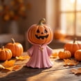 thumbnail image 1 of Halloween Pink Ghost Pumpkin Figurine, 2026 Fall Spooky Tabletop Centerpiece, Farmhouse Harvest Decor for Home Shelf Mantel Indoor Display, 1 of 6