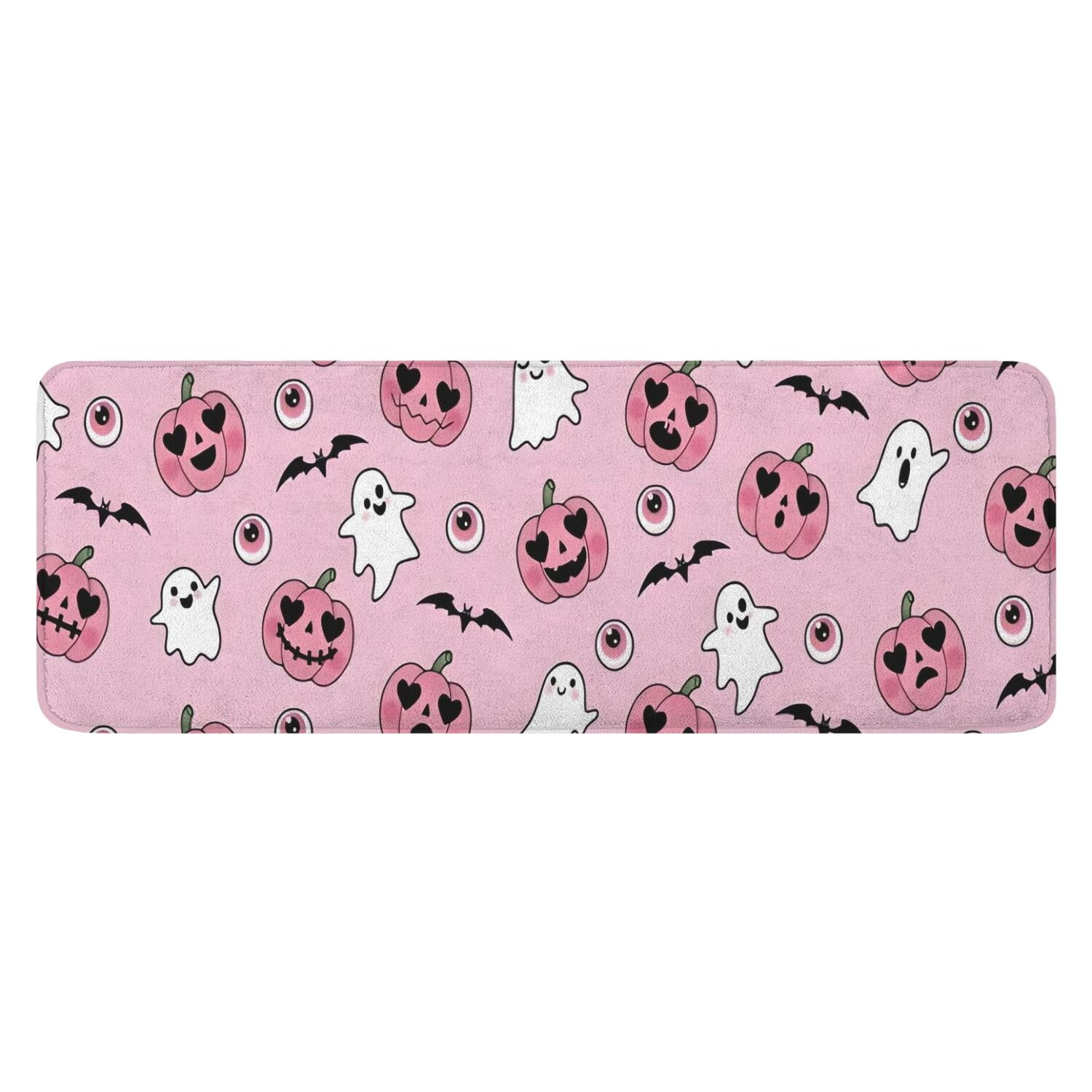 Halloween Pink Ghosts and Heart Pumpkins Kitchen Rug Mat,Kitchen Runner ...
