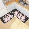 thumbnail image 1 of Halloween Pink Ghosts Kitchen Mats Non Slip Standing Desk Mat Runner Rug Washable Kitchen Rugs for Floor 2PCS, 1 of 7