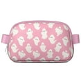 thumbnail image 1 of Halloween Pink Ghosts Pattern Cute Fanny Packs for Women,Travel Waterproof Crossbody Fanny Bags Waist Purse for Women Anti Theft Adjustable Strap for Running Travel Cycling, 1 of 4