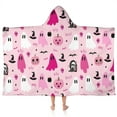 thumbnail image 1 of Halloween Pink Ghosts and Witchy Elements Hooded Bath Towel，50"x30" for Ages 3 To 12 Kids, Quick Dry Lightweight Soft Microfiber Hood Beach Towel Cover Up for Kids, 1 of 7
