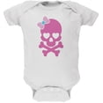 thumbnail image 1 of Halloween Pink Skull and Bow White Soft Baby One Piece - 12-18 months, 1 of 1