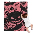 thumbnail image 1 of Halloween Pink Spooky Pumpkins and Bats Blanket,Comfortable Soft Flannel Throw Blanket,All Season,Warm Lightweight Blankets for Sofa Bed Couch Living Room Chair,30"x40", 1 of 4