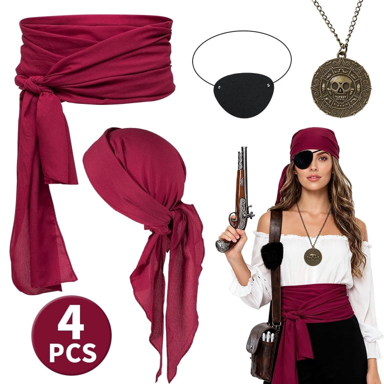 Halloween Pirate Costume Accessories Pirate Head Scarf Sash 
