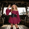 thumbnail image 1 of Halloween Pirate Dress with Corset Belt for Halloween Party Dress Up Clothes Themed Party Role Play Pretend Play, 1 of 9