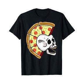 Halloween Pizza Mohawk Rock Hair Skull Rocker Gift Holiday T-Shirt, Size S-5XL