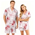 thumbnail image 1 of Halloween Pj Set Halloween Couple Pajamas Matching Sets Button Up Pajamas Spooky Pajamas Women Halloween Pajamas Couple Pajamas Matching Sets Womens Pajama Sets With Pockets, White, S, 1 of 5