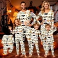 thumbnail image 1 of Halloween Pjs, Halloween Family Matching Pajamas Set, Cute White Ghost Bat Pumpkin Candy Long Sleeve Sleepwear, Graphic Loungewear, Soft Cozy Fun Holiday Nightwear for Parties & Gatherings, 12 M, 1 of 6