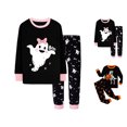 thumbnail image 1 of Halloween Pjs Kids Crewneck Long Sleeve Cute Print Sleepwear Lounge Set Fall Pajamas Kids Size 2-10 Years, 1 of 5