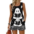 thumbnail image 1 of Halloween Pjs Matching Halloween Pajamas 2 Piece Short Sets for Women Womens Lounge Set Women's Halloween Pajamas Sleeveless Halloween Pajamas Set Funny PJS Pant Matching, Black, L, 1 of 6