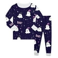 thumbnail image 1 of Halloween Pjs Set Ghost Pumpkin Print Girls Pajamas Set Crewneck Long Sleeve Top Shirts and Pants Set Toddler Boys Pjs Size 2 Years, 1 of 4