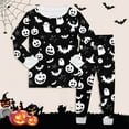 thumbnail image 1 of Halloween Pjs Set Pumpkin Ghost Bat Print Girls Pajamas Set Long Sleeve Crewneck Soft Comfort Top Shirts Pants Set Kids Boys Size 7 Years Pajamas, 1 of 3