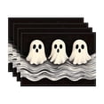 thumbnail image 1 of Halloween Placemats 18 X 12 Inch Linen Ghost Print Spooky Halloween Decor Indoor Halloween Table Decor for Dining Room Kitchen Party Single Piece, 1 of 6